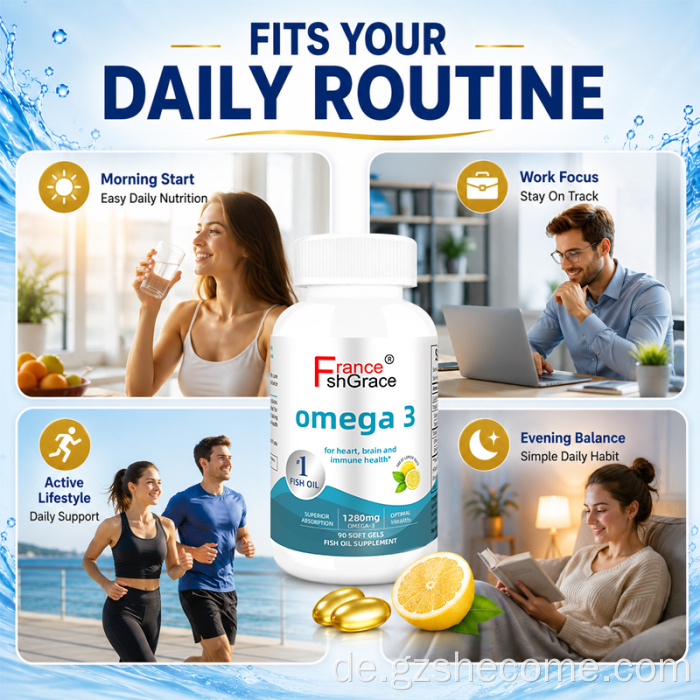 Shecome Omega-3-Fischöl-Antioxidans-Unterstützungskapseln